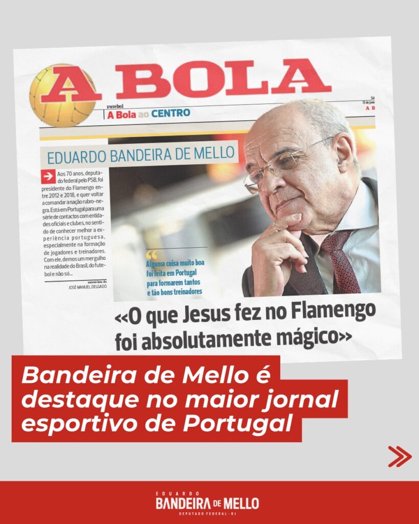 Bandeira de Mello é destaque no jornal desportivo mais antigo e